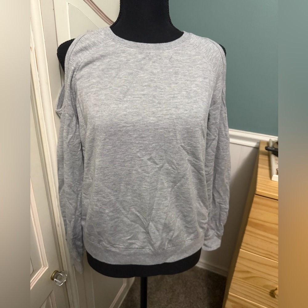JoyLab Light Gray Cold Shoulder Sweatshirt